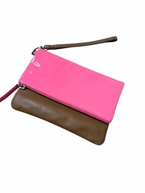 Banana Republic 2-tone Wristlet Clutch - Pink and Brown **see note about damage